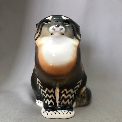 【再入荷】新品　Imperial Porcelain　山猫　野生ネコ　マヌルネコ　