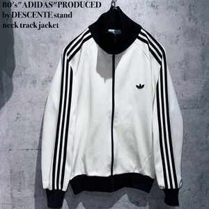 80's"ADIDAS"PRODUCED by DESCENTE stand neck track jacket