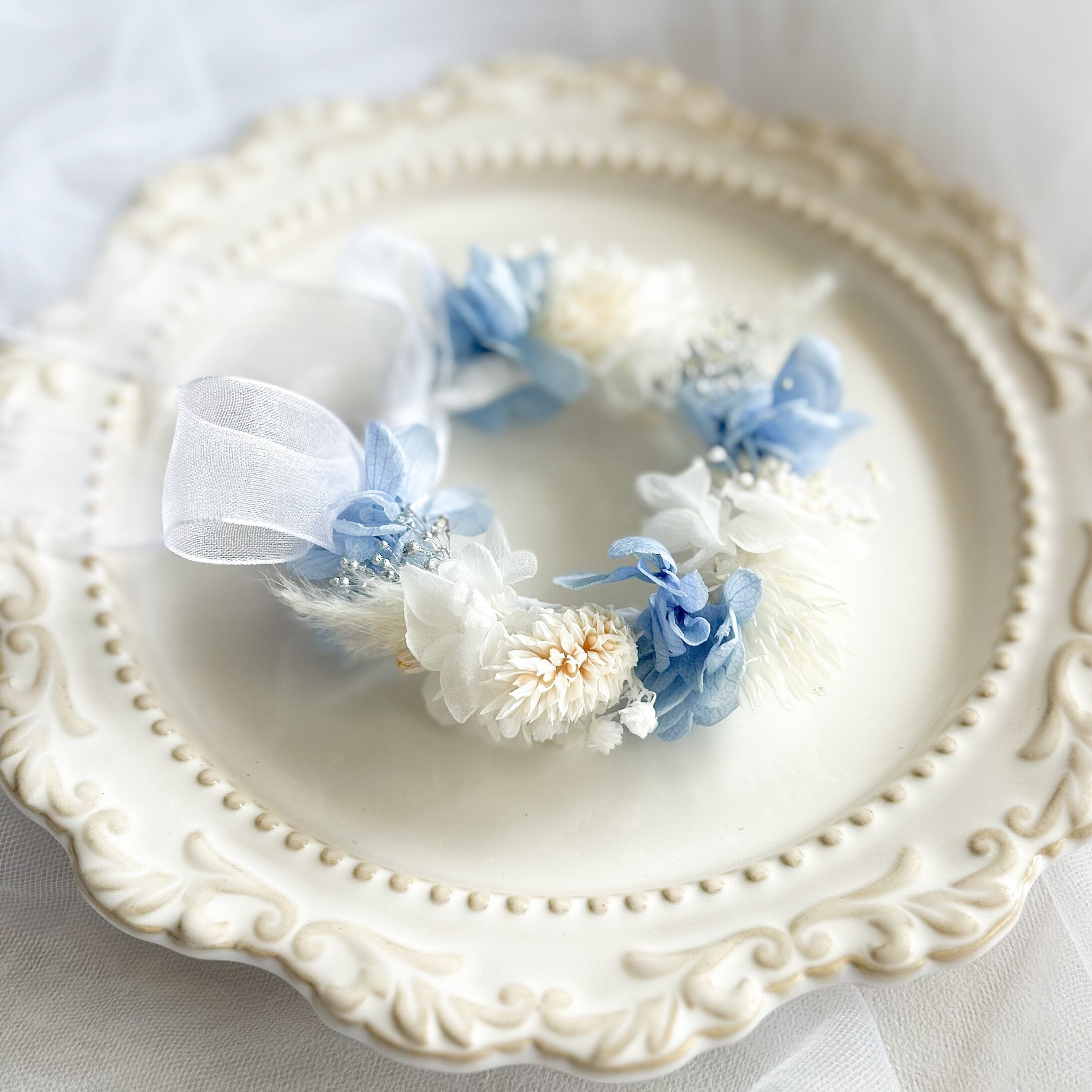 Blue silver  asoort 【ペット花冠】】