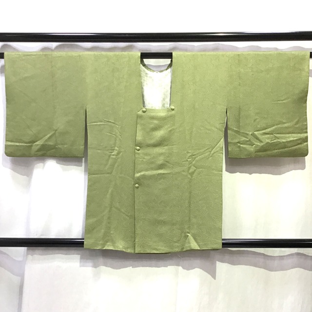 正絹・道行・着物・和装コート・緑地・No.200701-0572・梱包サイズ60