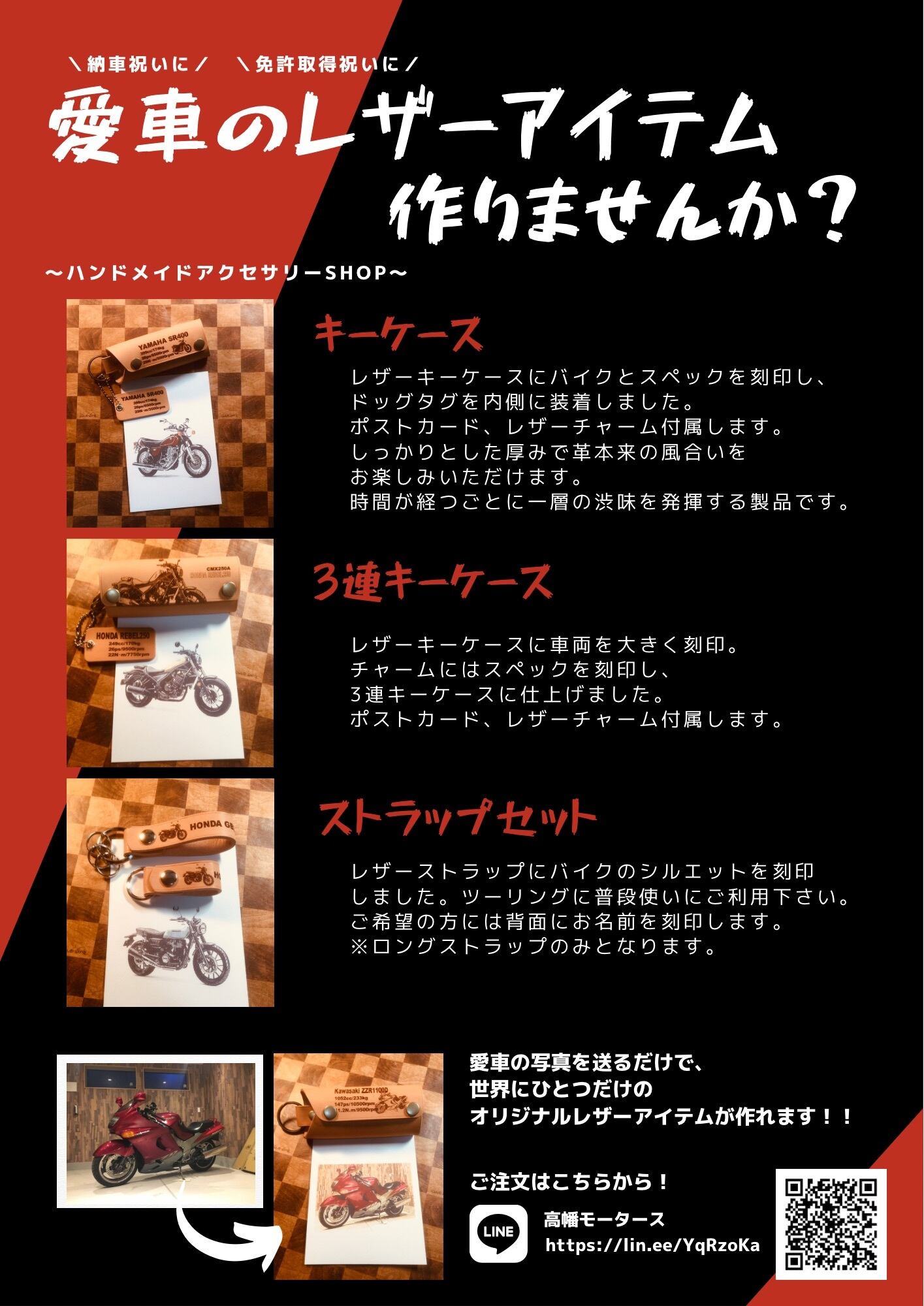 GB350 オリジナルレザーストラップセット | PAY ID