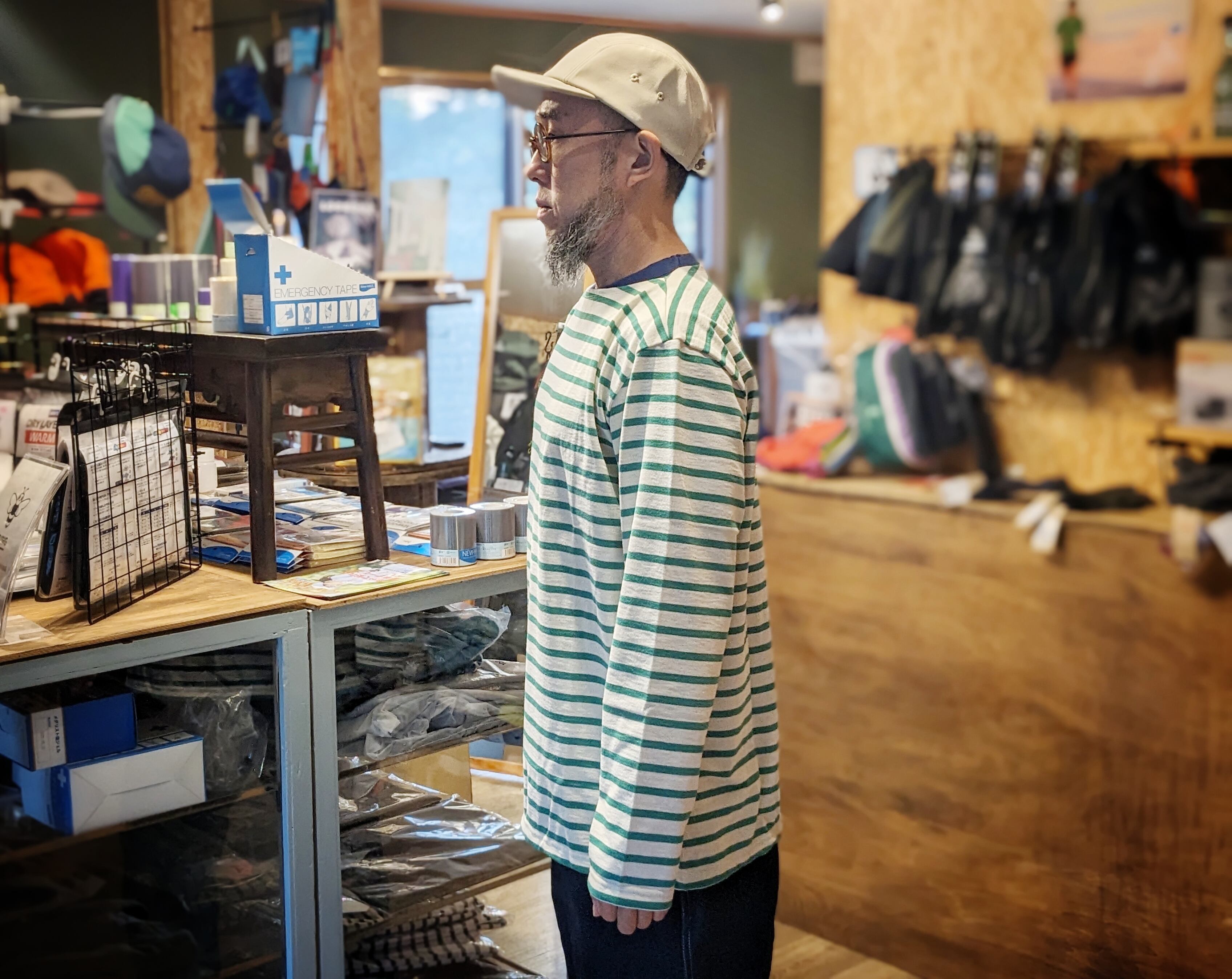 BRING（ブリング） DRYCOTTONY バスクシャツ Ecru/Beige | アウトドア