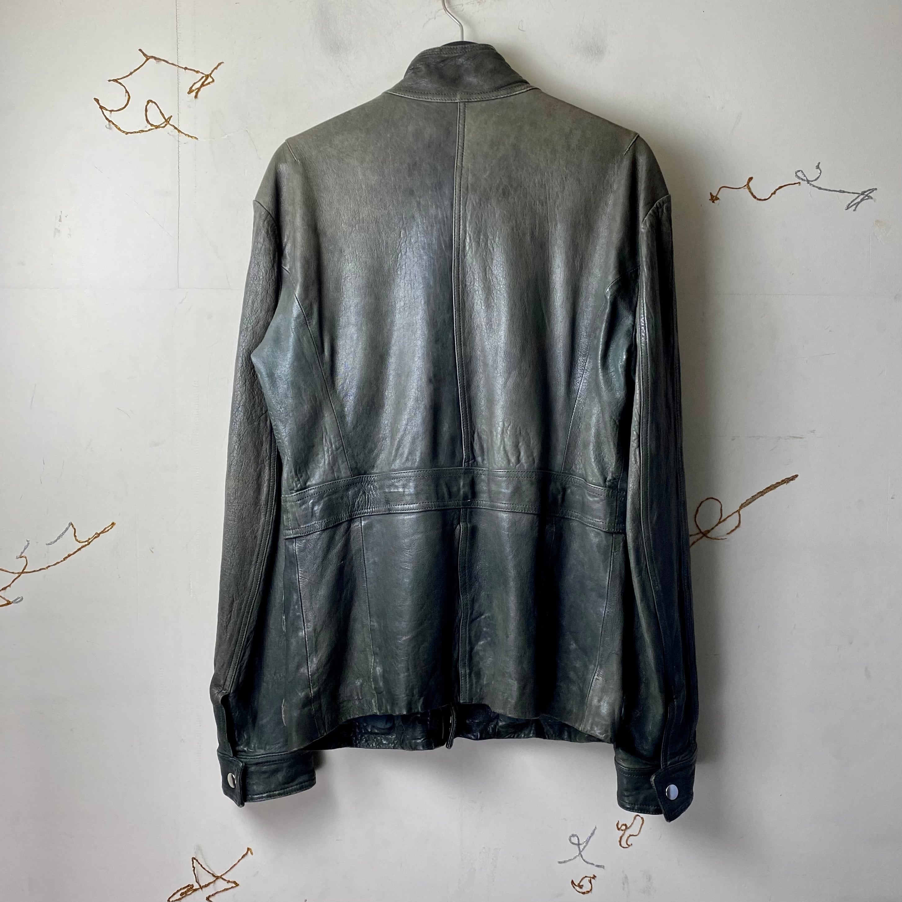 EMPORIO ARMANI leather coverall jacket | NOIR ONLINE
