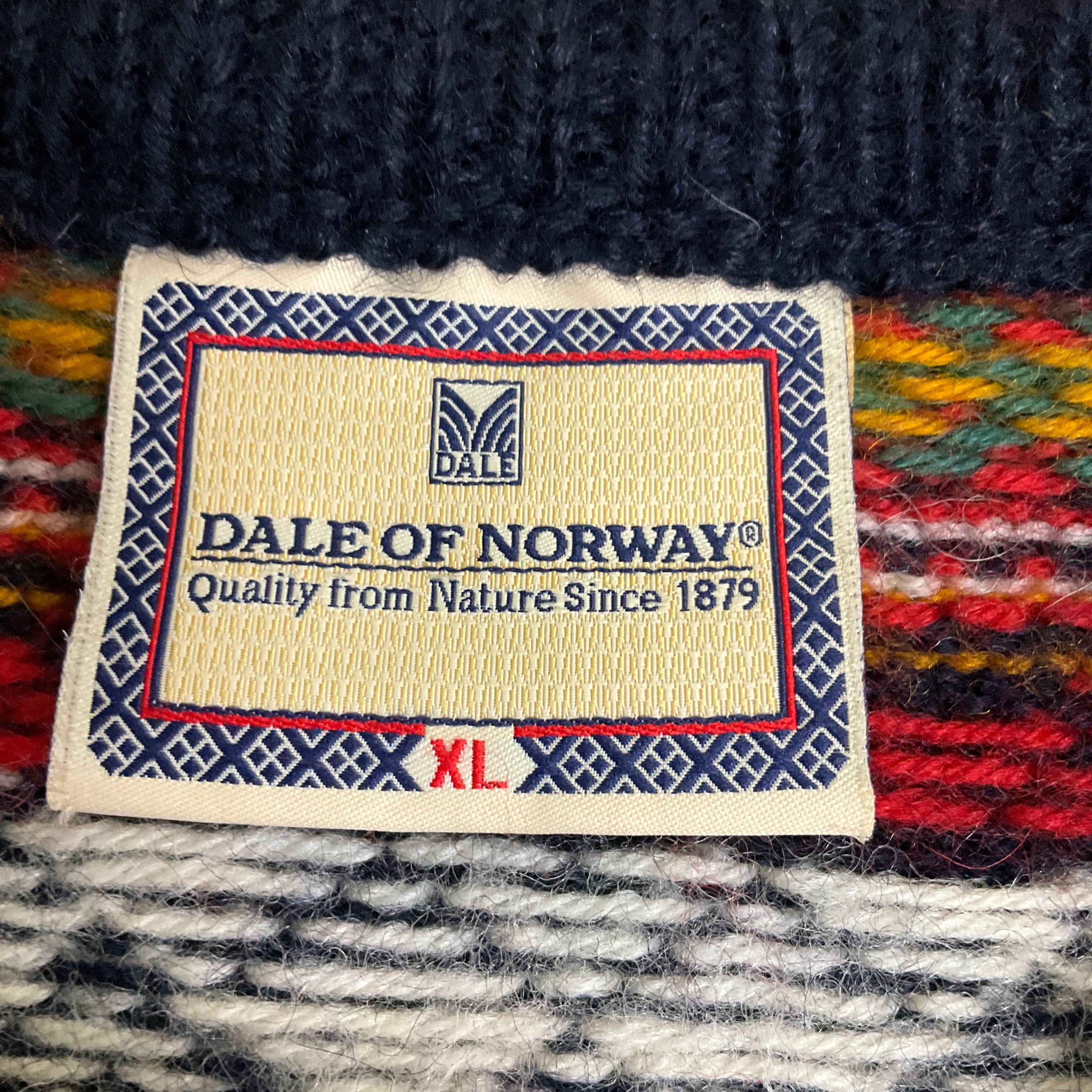 90年代 90s DALE OF NORWAY ハーフジップ 総柄 ノルディック ウール 