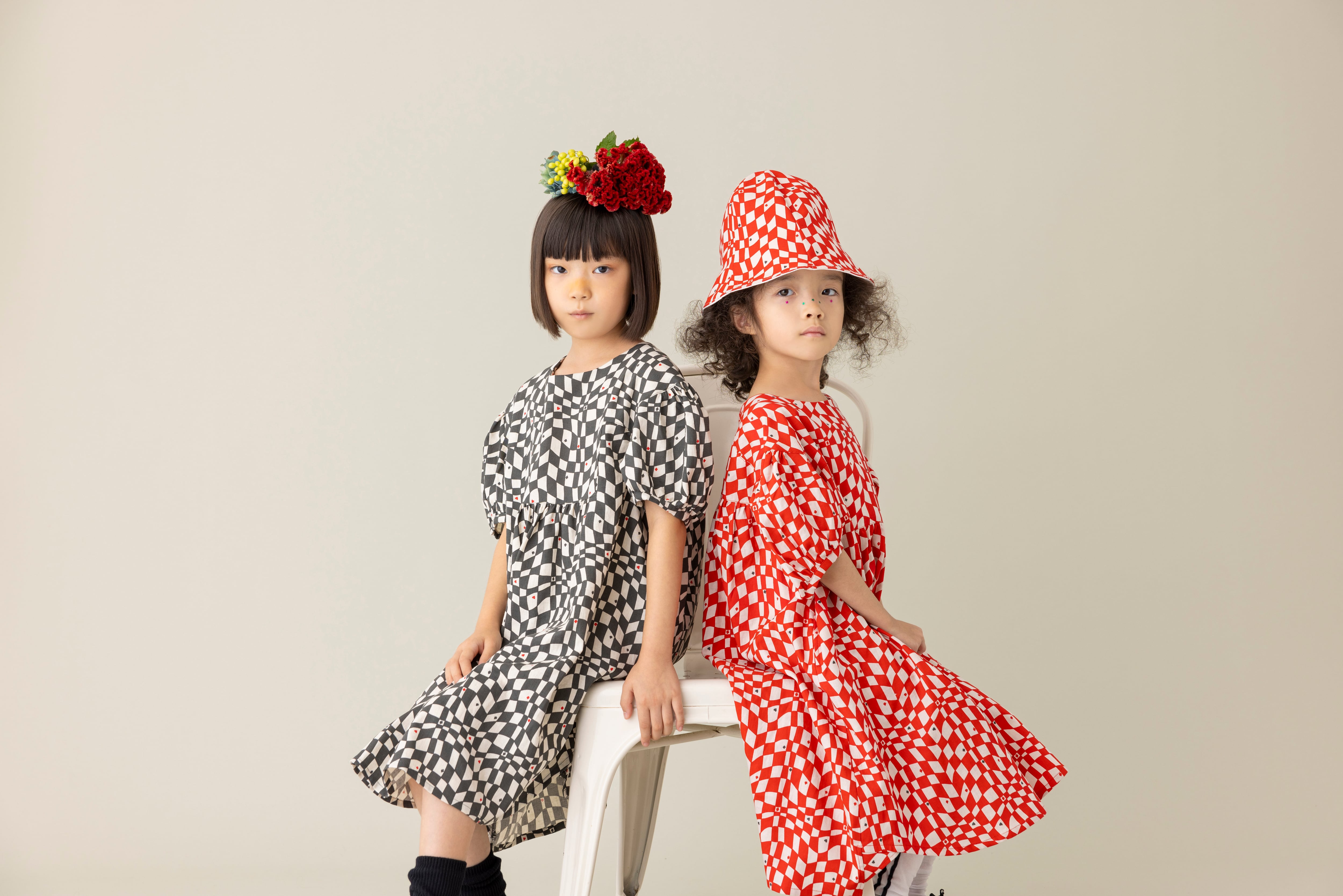 24SS】folkmade（フォークメイド）cotton linen playing card dress