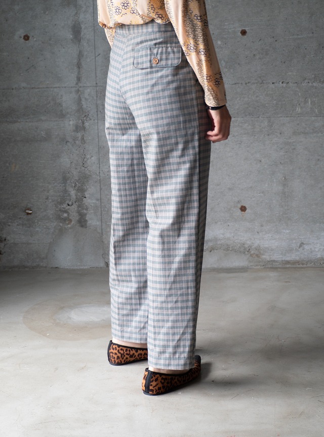"Errecinque" 1970s deadstock Plaid trousers