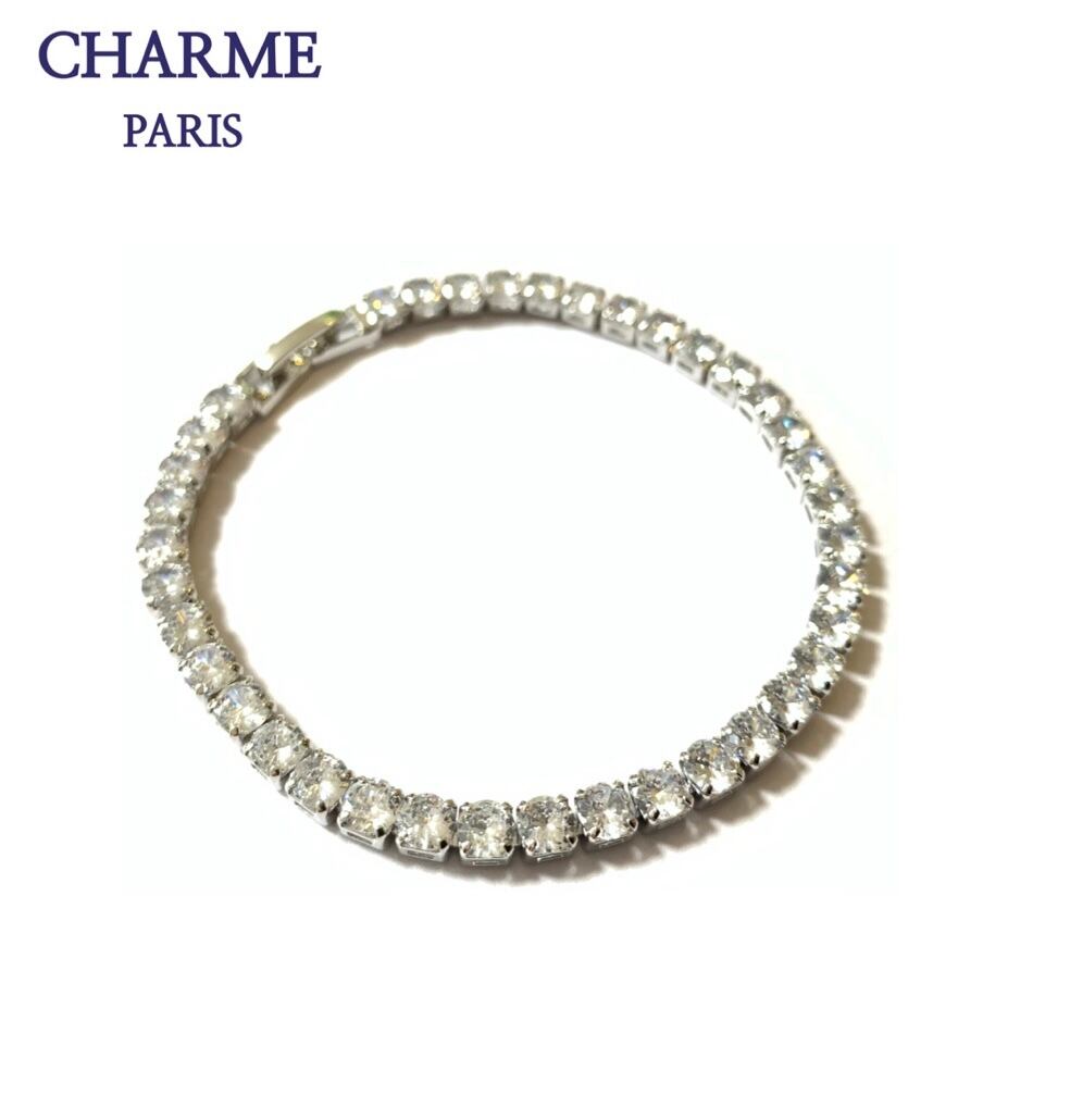silver cz diamond bracelet