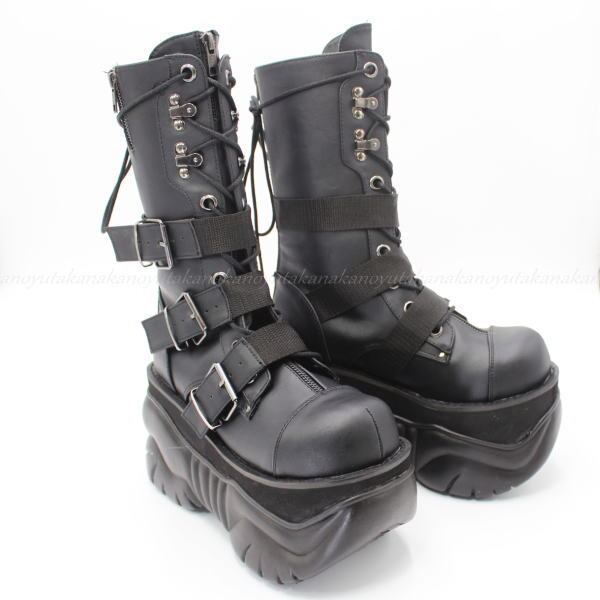 □☆【サイズ交換OK】Demonia（デモニア）正規保証品 厚底 ブーツ 黒