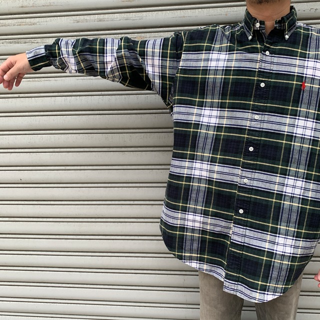90s Ralph Lauren ビッグシャツ タータンチェック柄 S ラルフ