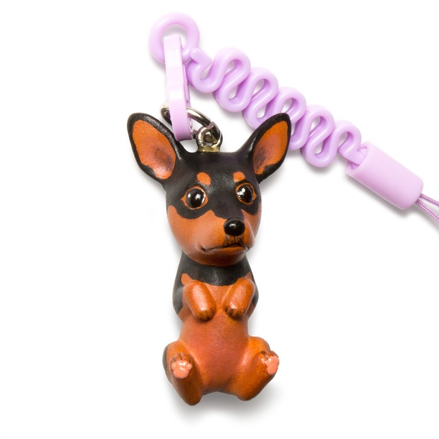 お犬様 vol.2 Miniature Pinscher ミニチュアピンシャー ブラックタン プチコード 松葉紐 ストラップ MS-2303