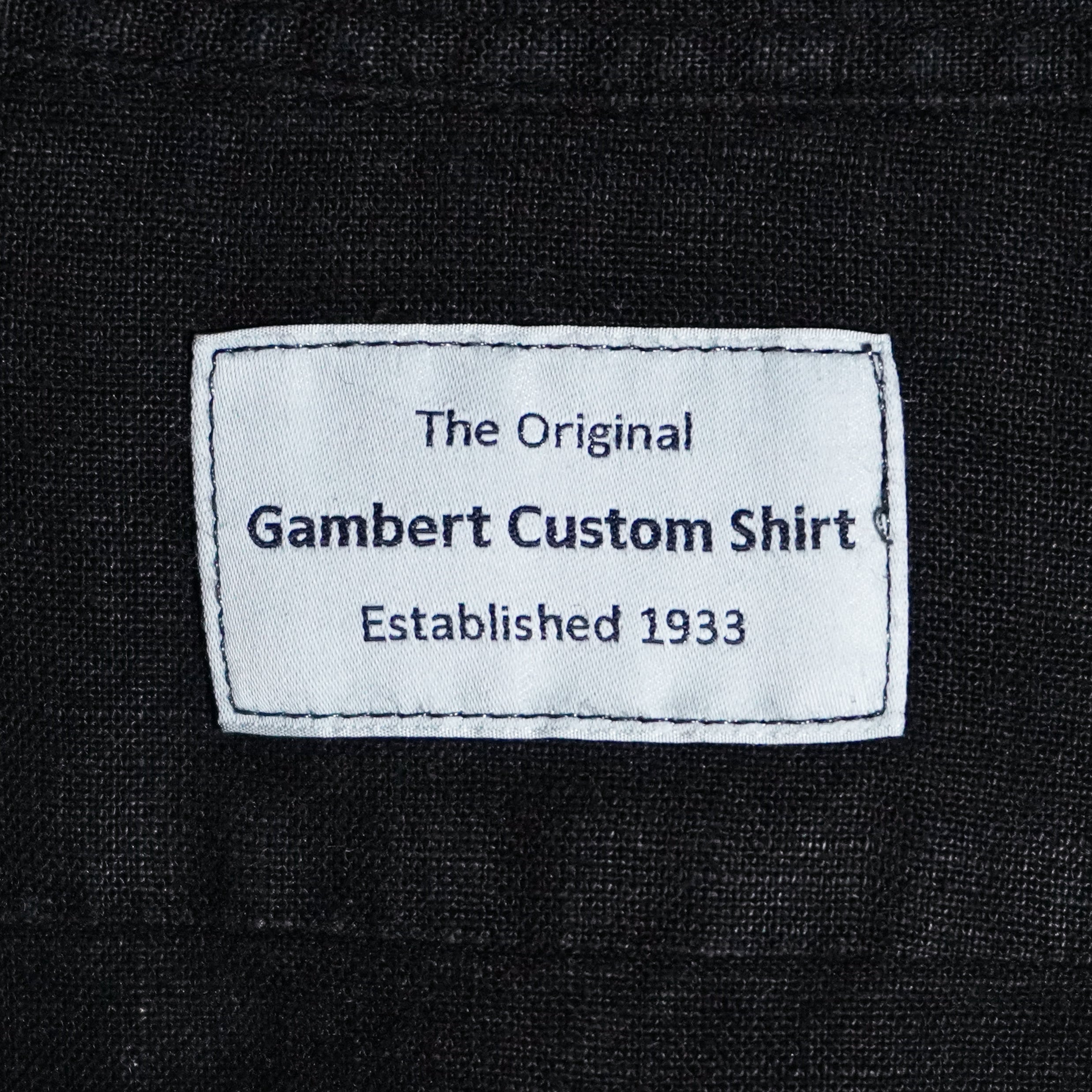 GAMBERT CUSTOM SHIRTS Linen Double Flap Pocket Black ギャンバート