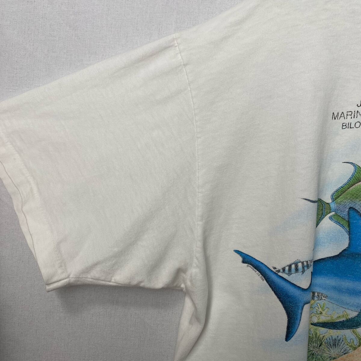 90s 魚 Tシャツ  フィッシング アニマル 動物 白 ホワイト USA製