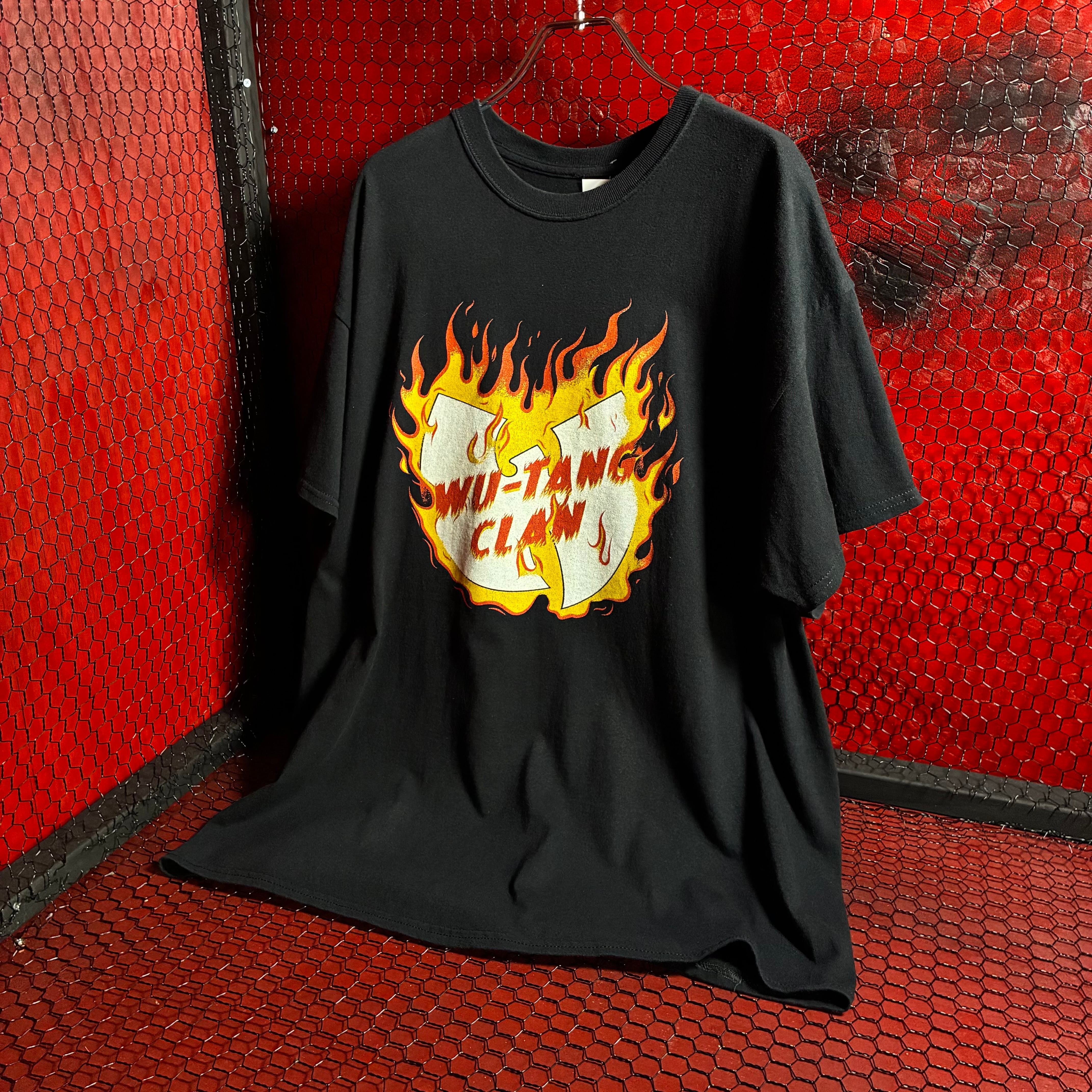 WU-TANG CLAN ファイアーパターン Hip Hop Tee ウータンクラン | 古着