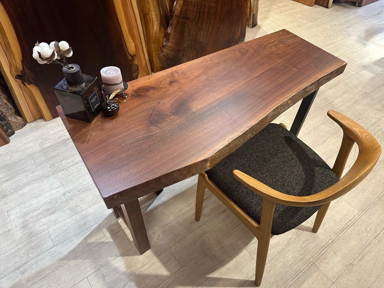 ウォールナット_1200×470-395×55_浅草本店_テーブル天板/一枚板 242190