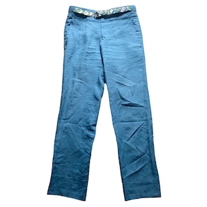 HERMES linen pants with belt