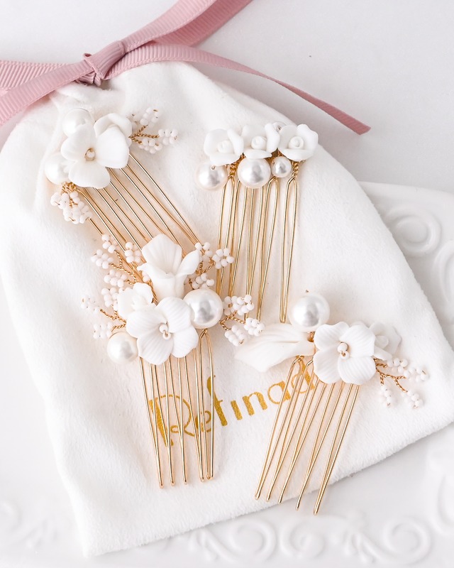 フラワーヘッドアクセサリー4Pセットゴールド【AH2505-03G】