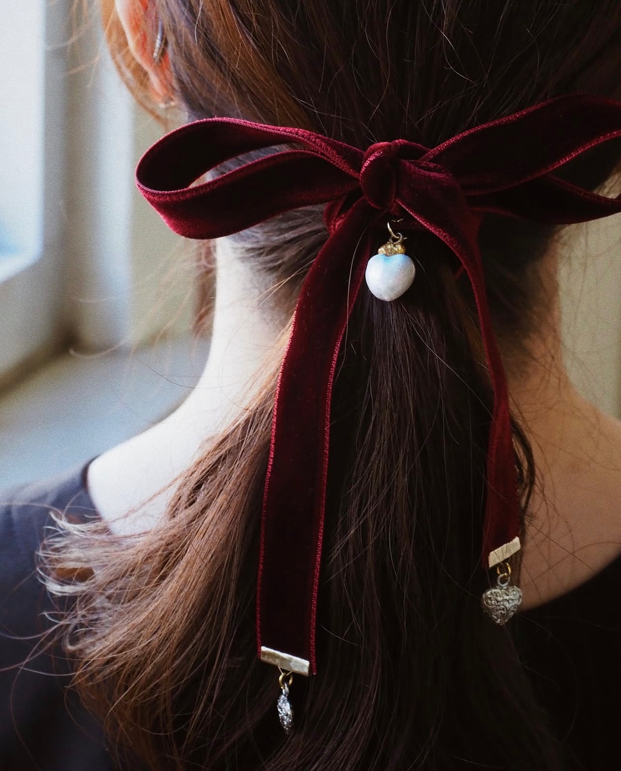 ハートの女王　ベロアチョーカー＆ヘアリボン