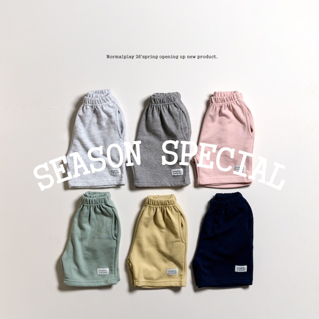 【取寄】normal play|soft terry shorts|ソフト裏毛ショートパンツ|12M-JM|kids&jr|26 spring