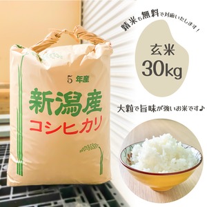 【玄米30kg】こだわりのコシヒカリ【精米ご希望の場合、無料でやります！】