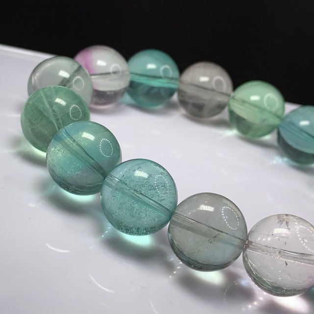 大玉✩爽やかな色合いフローライトブレスレット