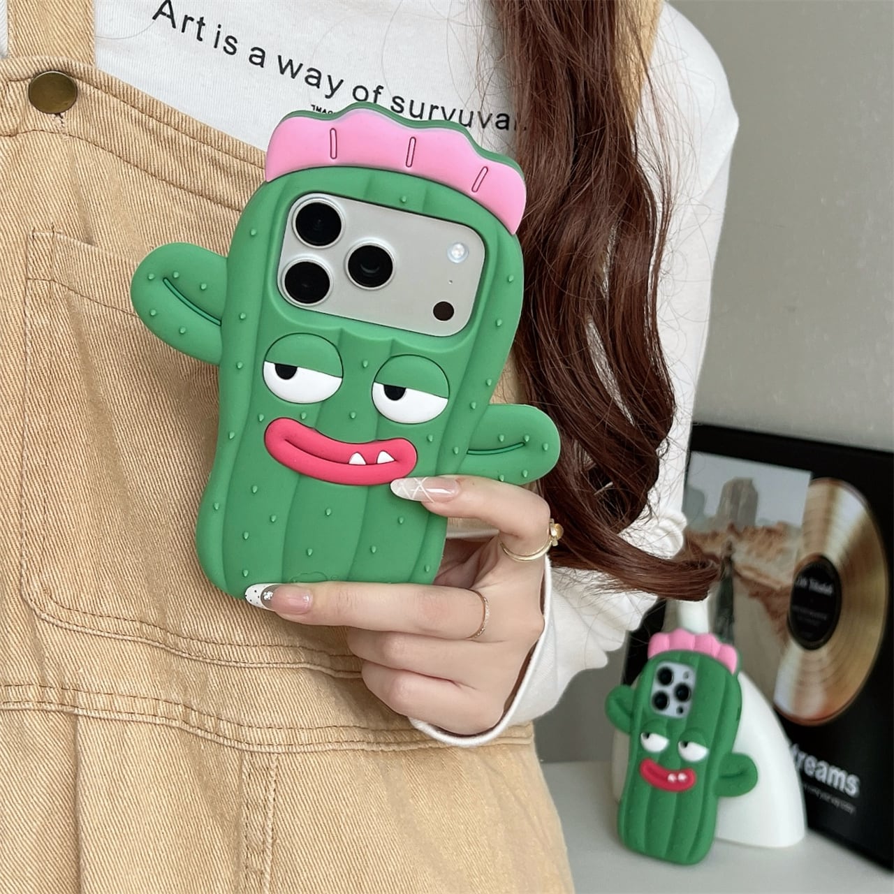 かわいい サボテン iPhone 18 17 16 15 14 13 ケース シリコン 耐衝撃