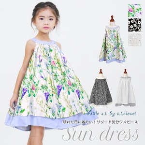 サンドレス Little s.t. by s.t.closet 春 夏 ワンピース 花柄 小花柄 リゾートワンピース コットンレース コットン 着回し リトルエスティ 夏ワンピース リバティ 子供服 女の子 キャミソールワンピース ホルターネック