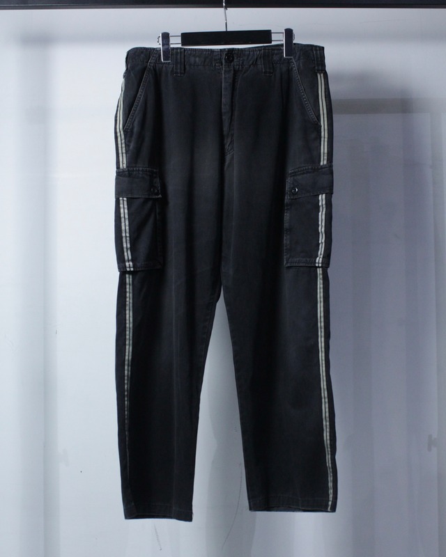 【Caka BLACK】"Break Down" Side Line Design Good Fade Cargo Rave Pants
