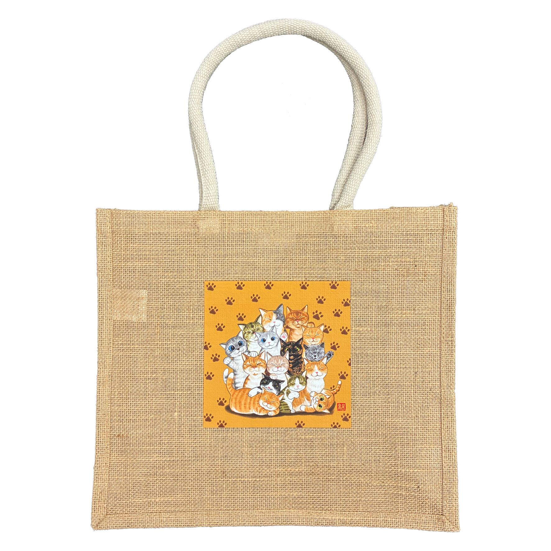 鬼辰カケル ジュートバッグ 仲良しニャンコ | もんしゃみにおん【ねこ