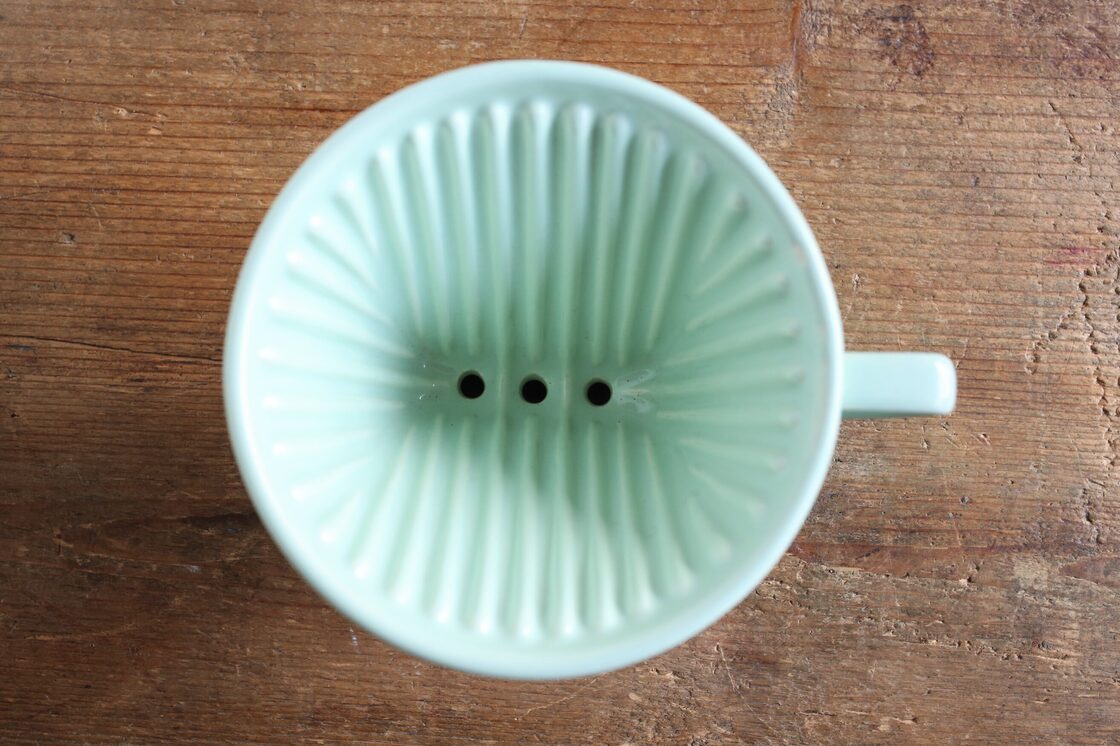ドイツ ヴィンテージ Melitta メリタ ペーパーフィルター用 陶器 ドリッパー 101 3つ穴 ペパーミント N-00205