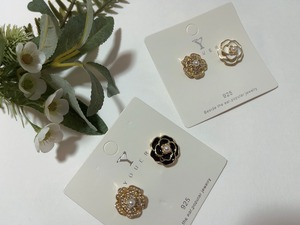 【即納】フラワーモチーフピアス