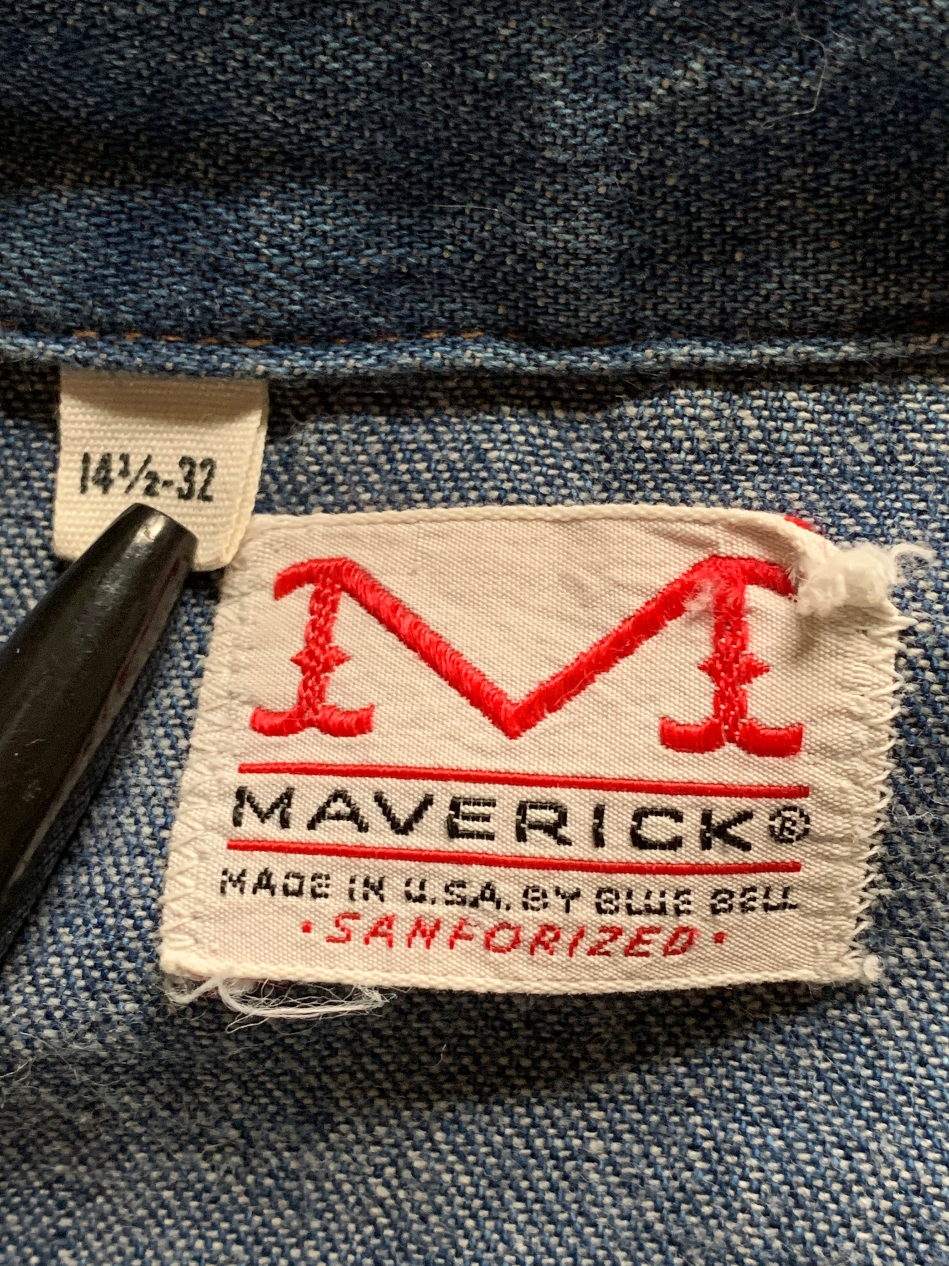 60's MAVERICK 白タグブルーベルなし デニムウエスタンシャツ 60's MAVERICK 白タグブルーベルなし デニムウエスタンシャツ