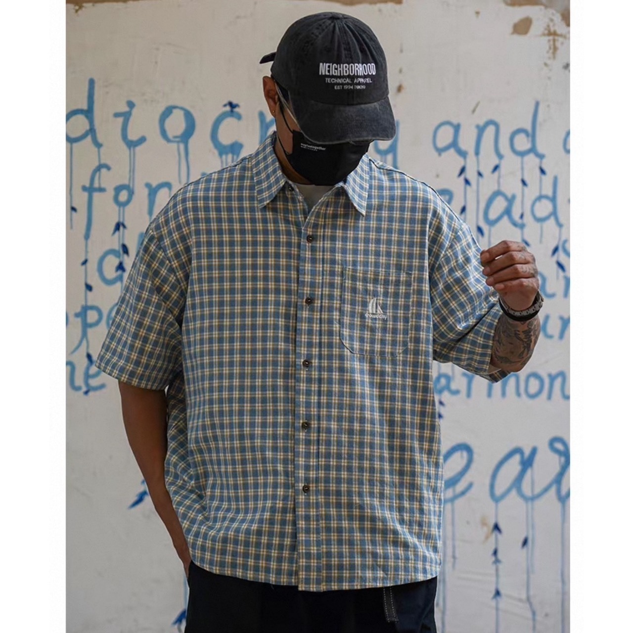 Gingham logo patch shirt 1461 - 8