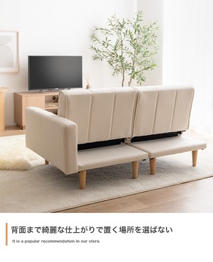 リクライニング式  コンパクト ソファベッド 幅130cm