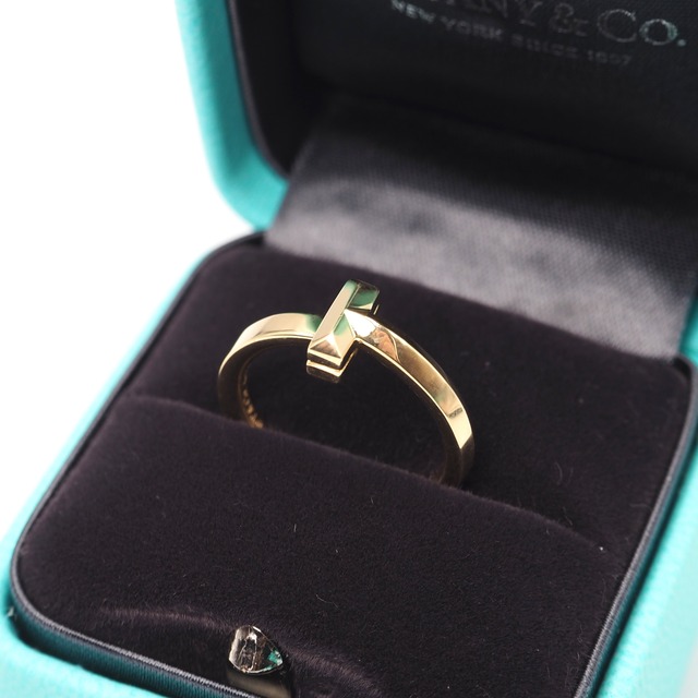 10/11掲載 Tiffany&Co. 約9号 Tワンリング K18 ティファニー 付属品付き