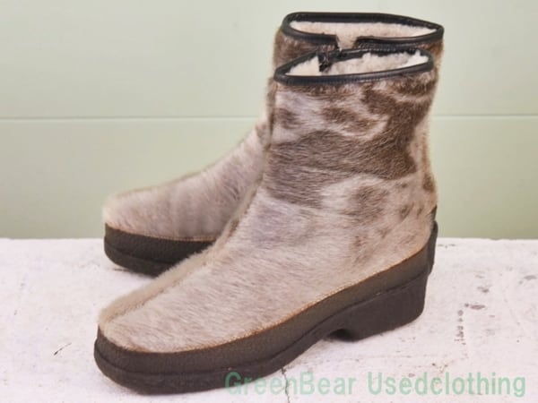 Vintage Ashen Flame Zip-up Heel Boot ブーツ | Pay ID