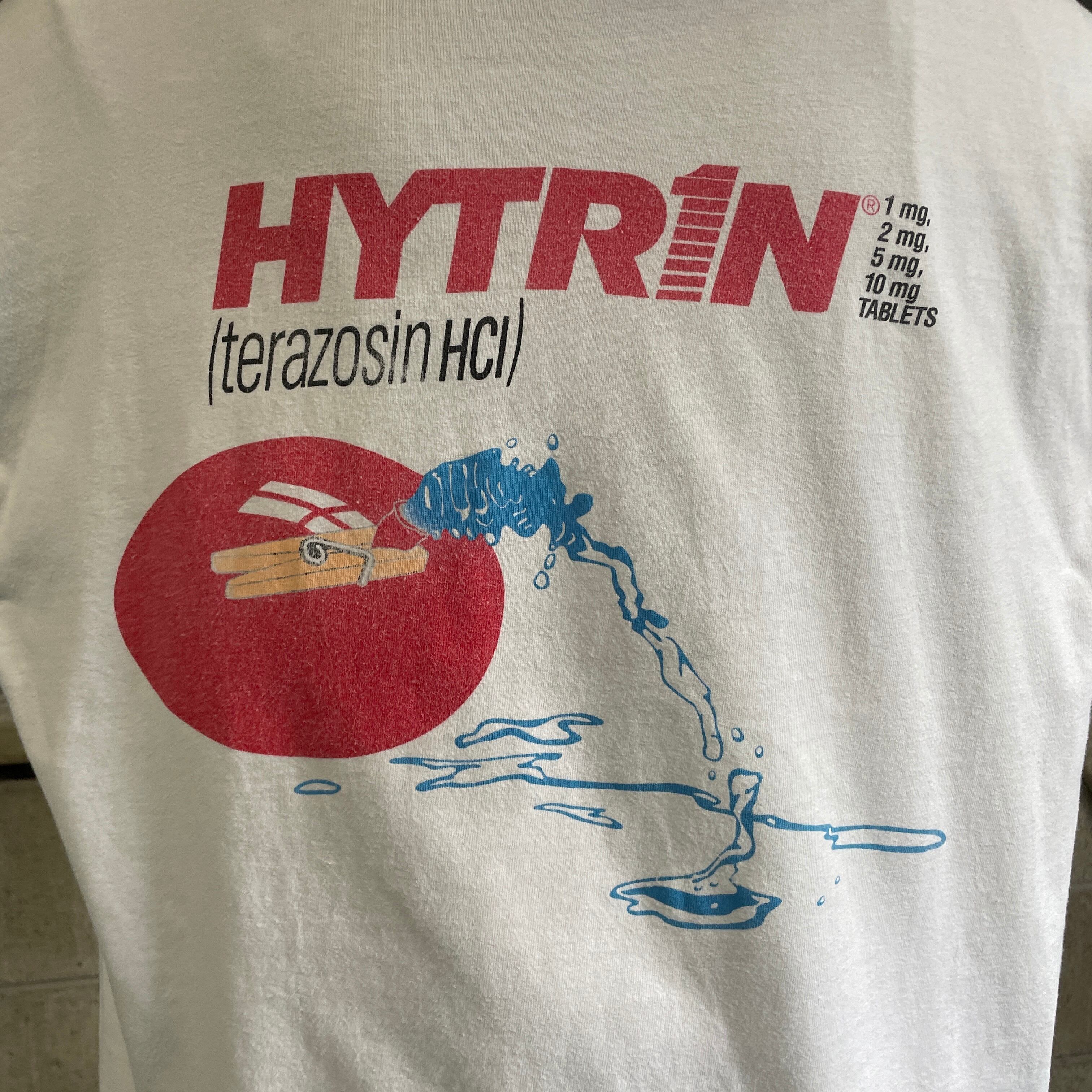 90年代 USA製 HYTRIN 薬 企業ロゴ アドバタイジング Tシャツ メンズXL