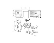 ハイロジック アングル丁番AB色24×20 P-546