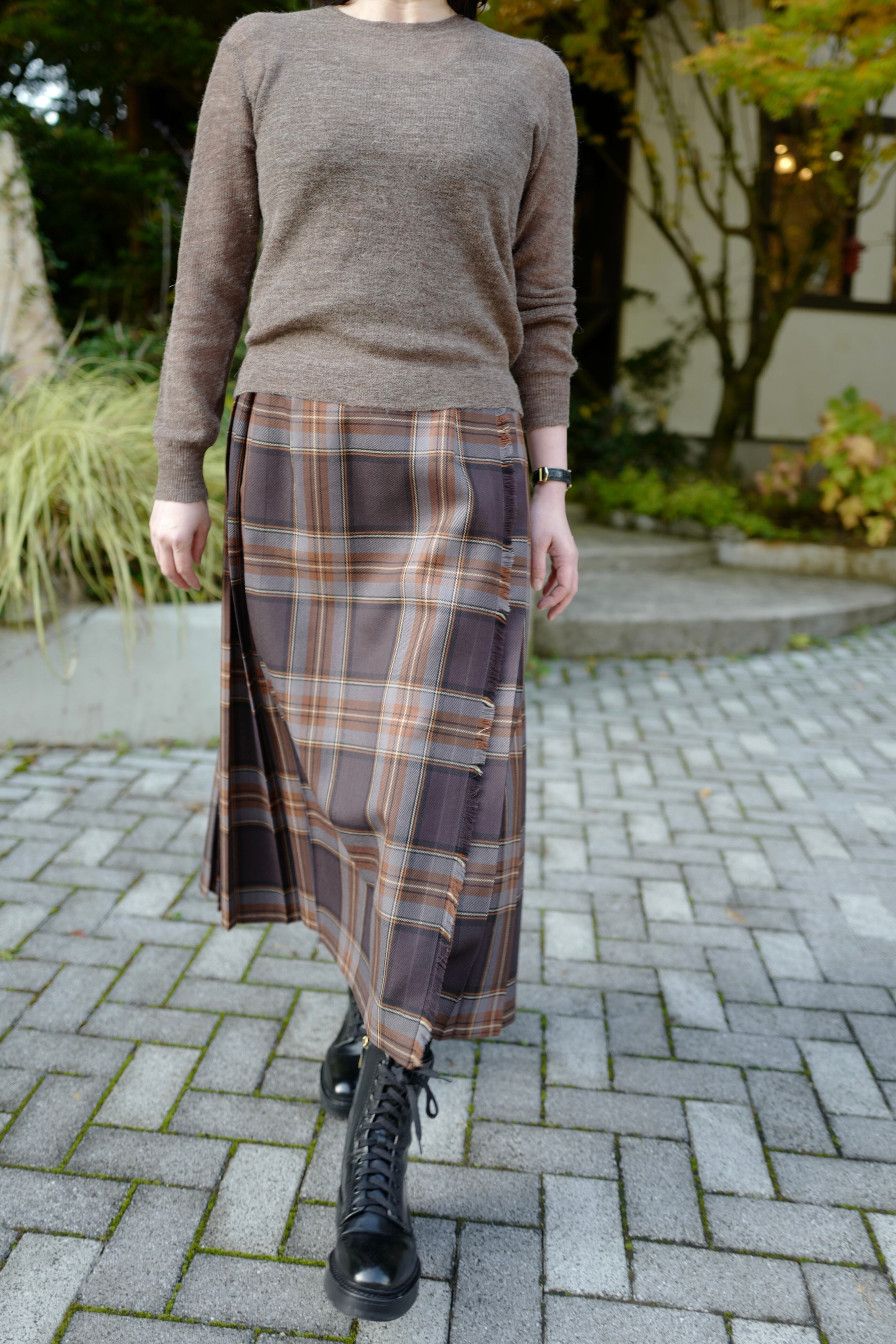 別注＞O'NEIL OF DUBLIN│ウールロングイージーキルト83cm（後ろゴム