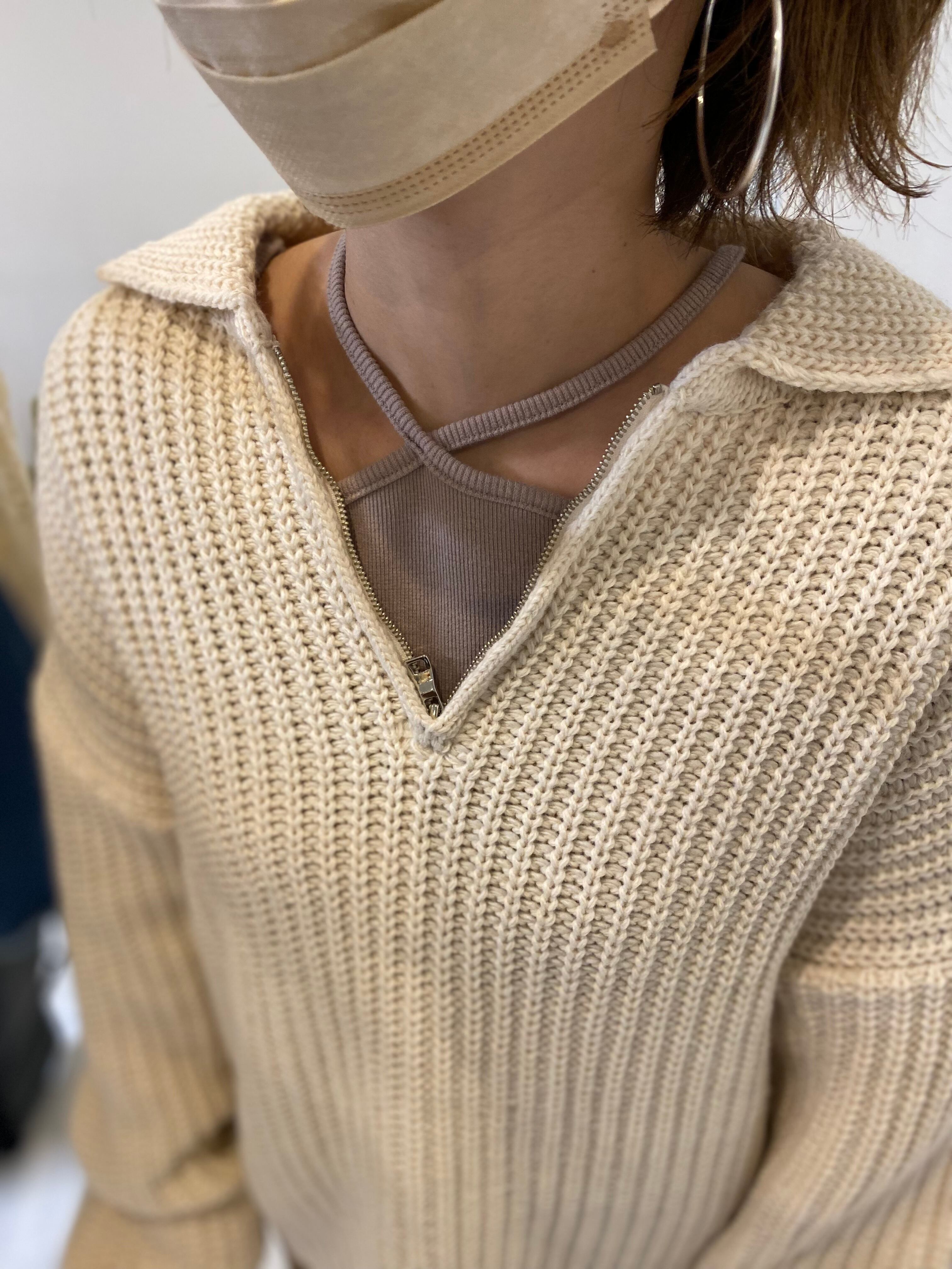 【CHIGNON】ハーフジップニットプルオーバー