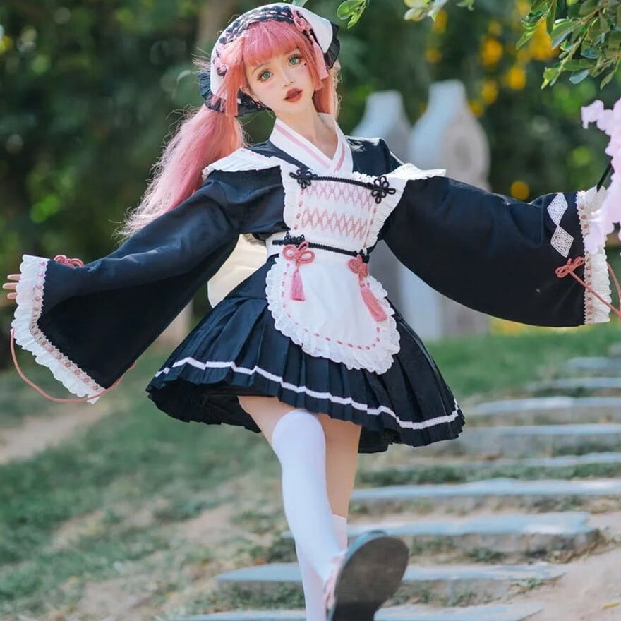 天使と悪魔 サブカル系 華ロリ チャイナドレス メイド服 コスプレ 和装 ...