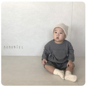 【nunubiel】ベベ クロッフルスーツ／オートミール（70~90cm）