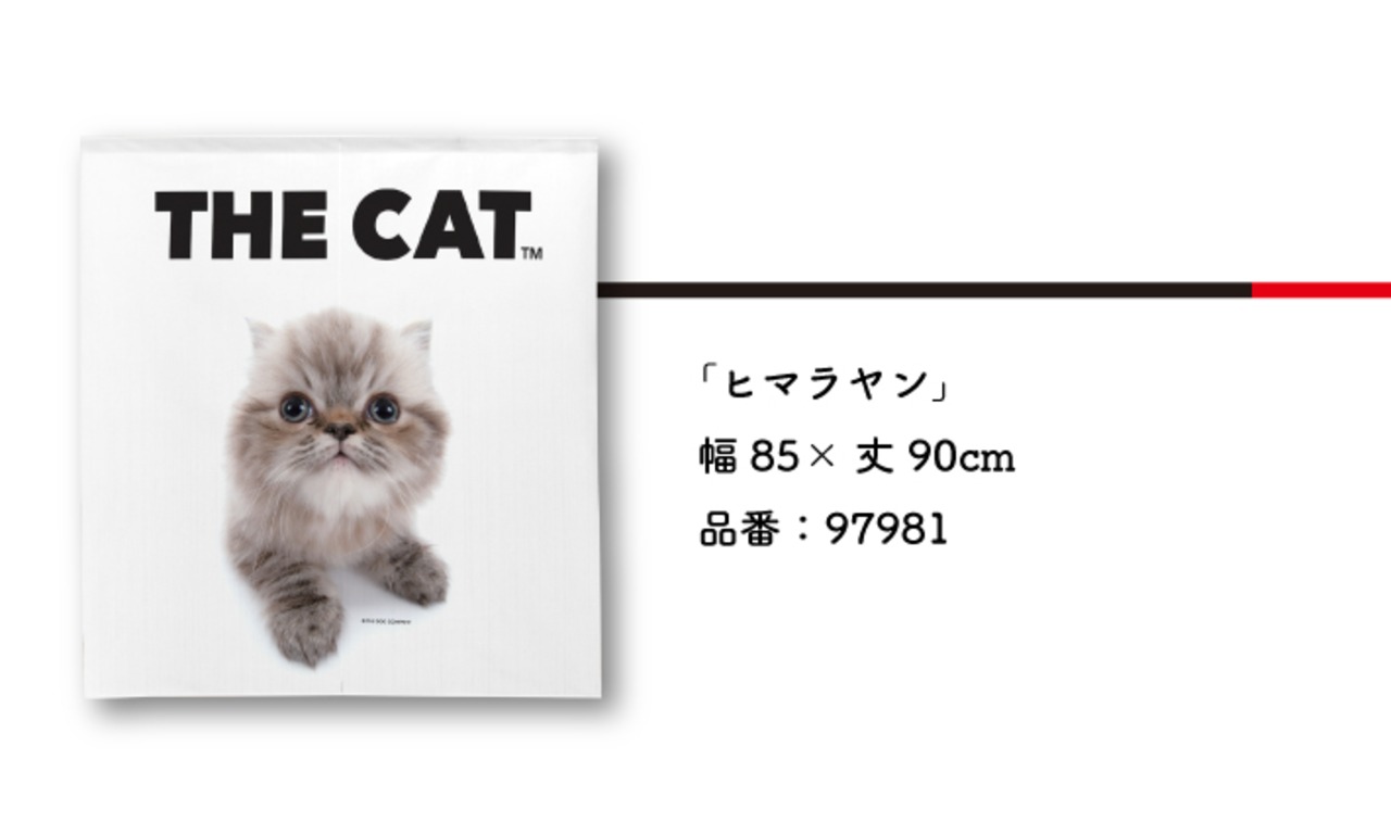 【受注生産】のれんTHE CAT ヒマラヤン 幅85ｘ丈90cm　97981