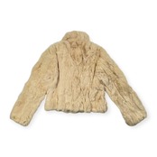 本毛皮 interview ラビットファー 毛皮 ジャケット コート サイズ 9AR /リアルファー/アイボリー ベージュ系/レディース