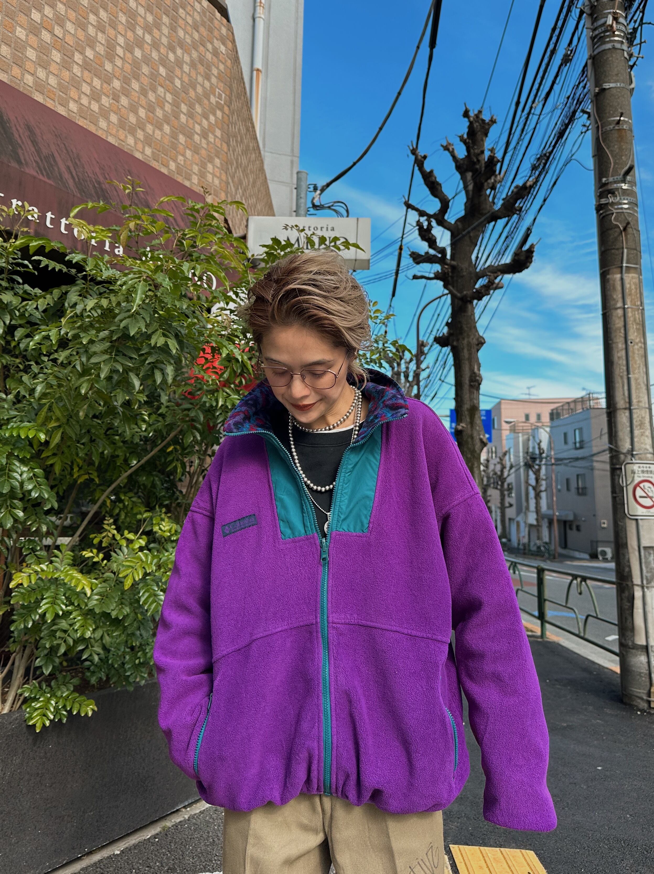 (OT1167)80’s OLD Columbia zip up fleece