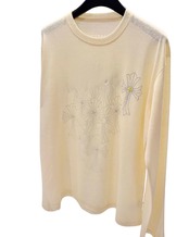 ラインストーンクロス ロングTシャツ(WT00006)