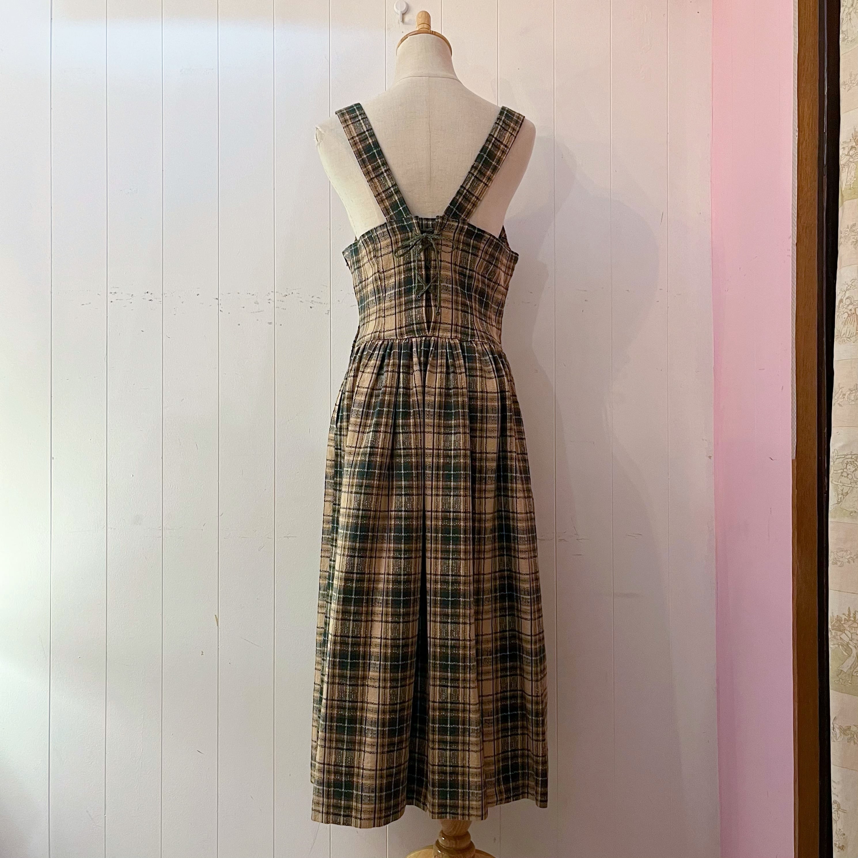 green check jumper skirt
