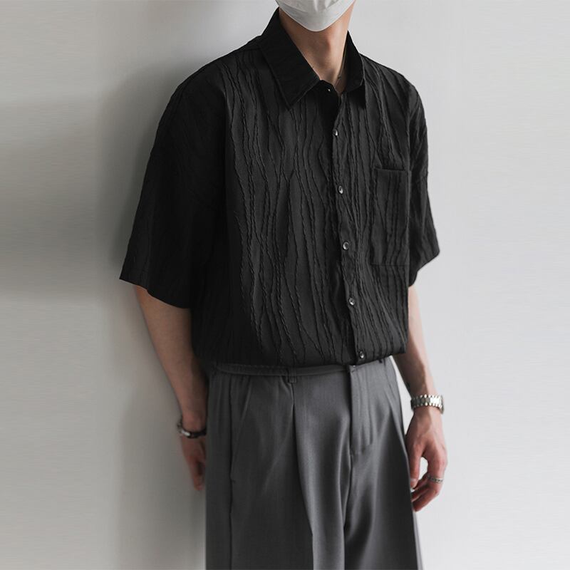 ZPZテクスチャード半袖シャツ