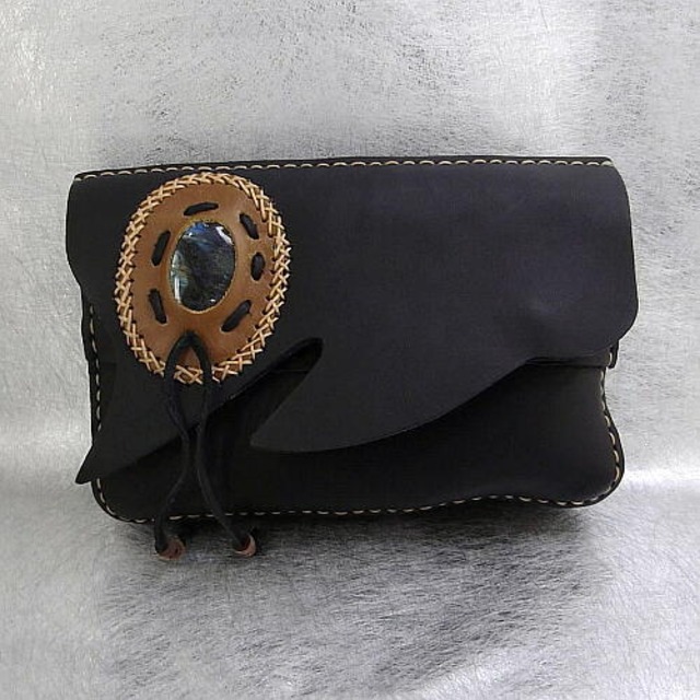 送料無料！未使用の牛革ハンドメイドバッグ＆ラブラドライト！