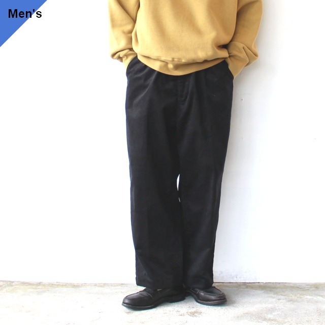 weac. コーデュロイ２タックワークワイドトラウザー / 高密度コーデュロイ　STANDARD WIDE PANTS-Corduroy　（Dark Gray）