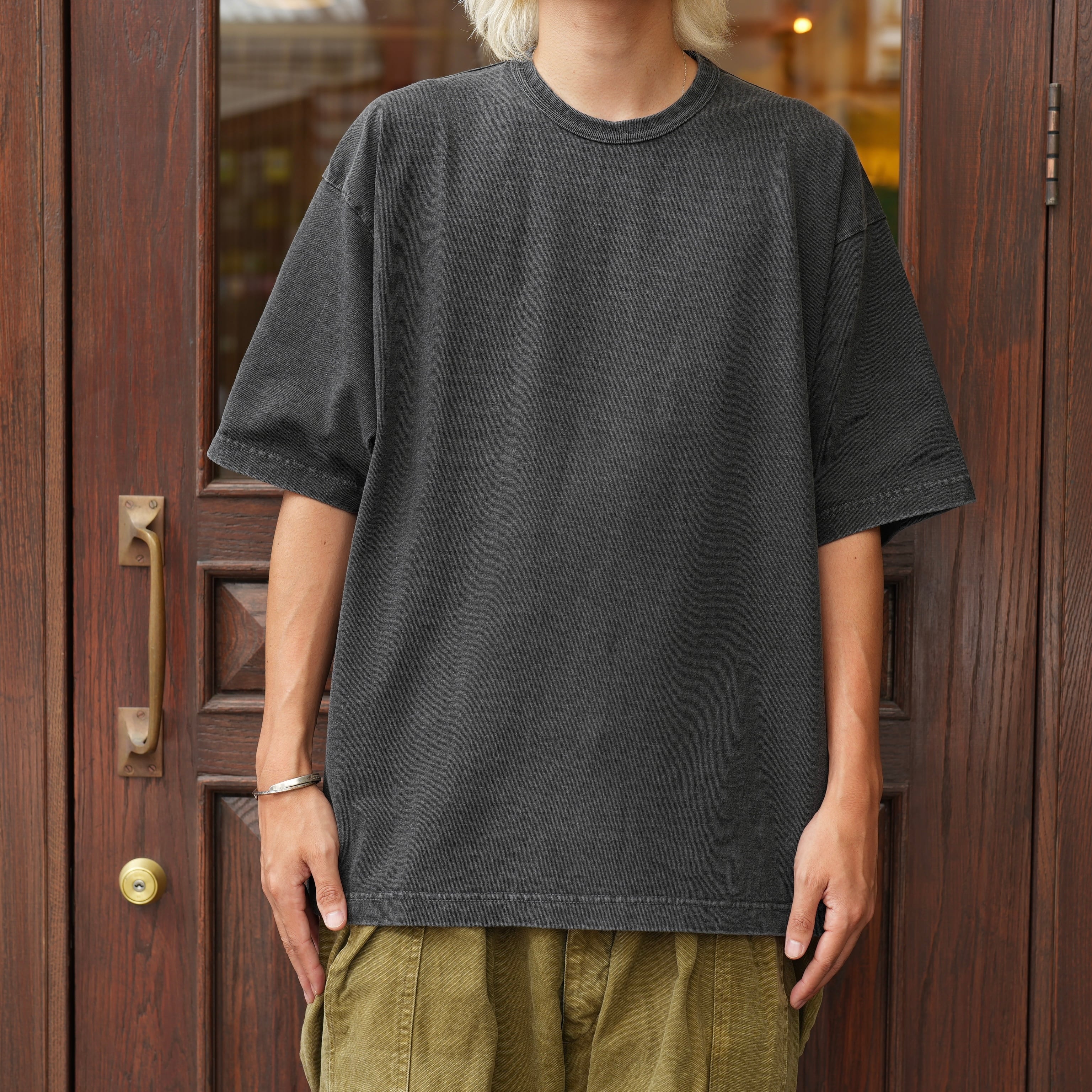 FOUNDOUR (ファウンダ) 26AW "COTTON BD FADE SHORT SLEEVE TEE" -BLACK-